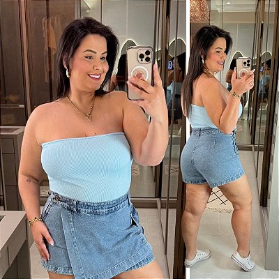 Top Faixa Lupita Azul BB Plus Size