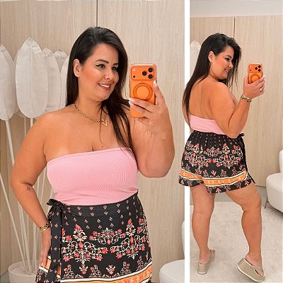 Top Faixa Lupita Rosa Plus Size