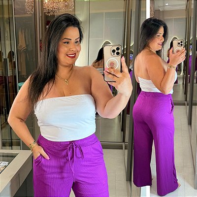 Top Faixa Branco Plus Size