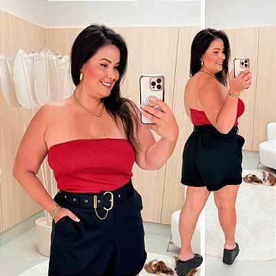 Top Faixa Lupita Vermelho Plus Size