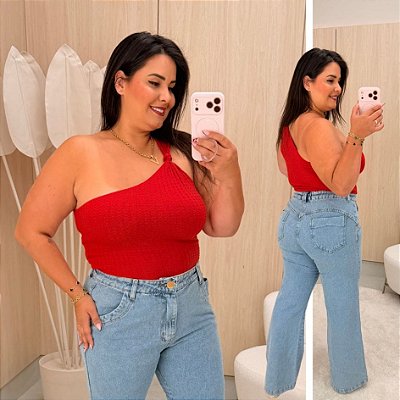 Blusa Nó Modal Vermelho Plus Size