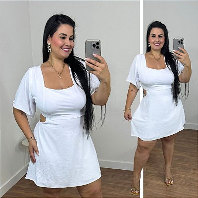 Macaquinho Camila Branco Plus Size