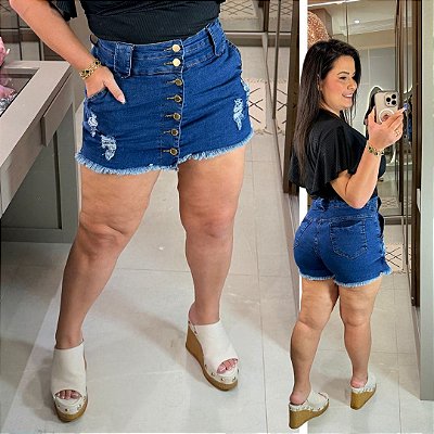 Short Saia Jeans B48 Cora Plus Size