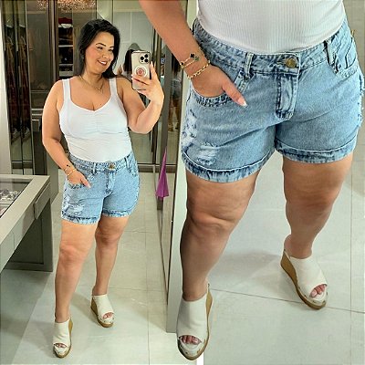 Short Jeans Awa Marisa Destroyed Plus Size