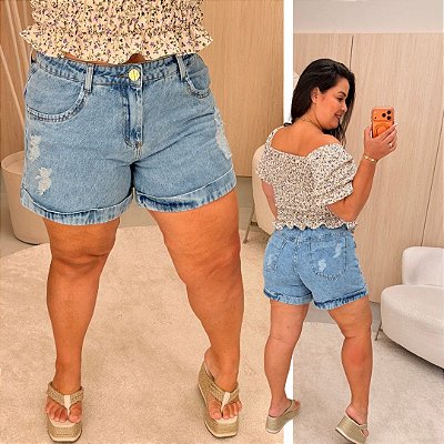 Short Jeans Awa Marisa Destroyed Plus Size