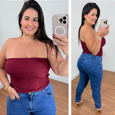 Top Faixa Lupita Vinho Plus Size