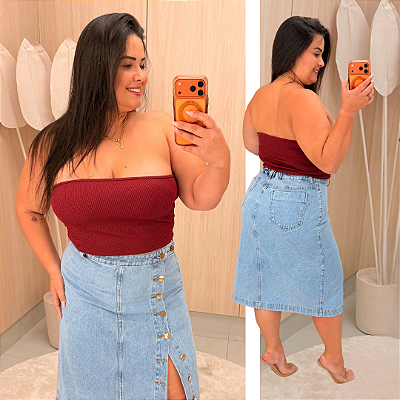 Top Faixa Lupita Vinho Plus Size