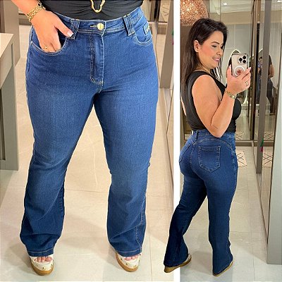 Calça Jeans FF Flare Cléu Plus Size