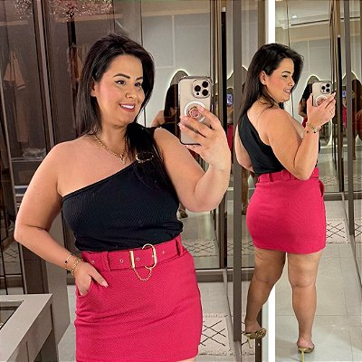 Cropped Ribana Malu Preto Plus Size