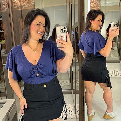 Blusa Leide Azul Plus Size