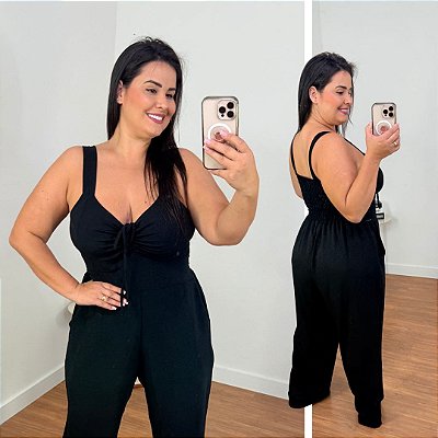 Macacão Duna Vip Preto Plus Size