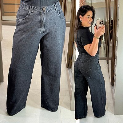 Calça Jeans FF Mônica Wide Leg Plus Size