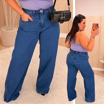 Calça Jeans Awa Carolina Wide Leg Plus Size