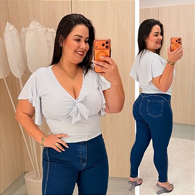Blusa Leide Branca Plus Size