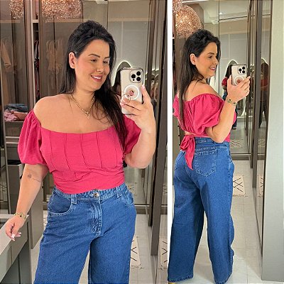 Cropped Manga Vip Pink Plus Size