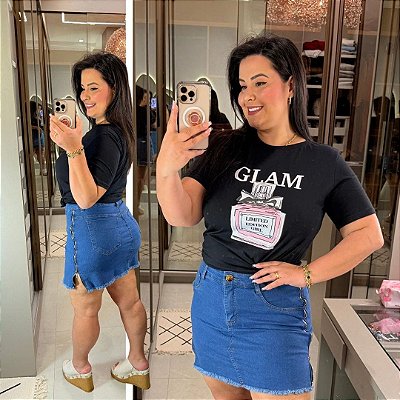 T shirt Algodão Dior Preta Plus Size