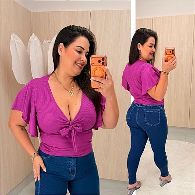 Blusa Leide Fúcsia Plus Size