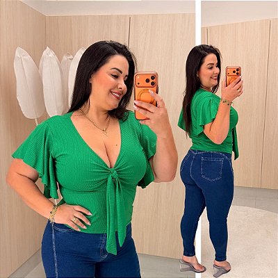 Blusa Leide Verde Bandeira Plus Size