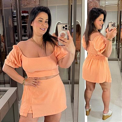 Conjunto Vip Camila Laranja Plus Size