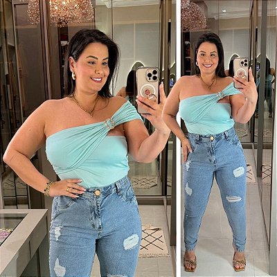 Body Fivela Cecilia Verde Plus Size