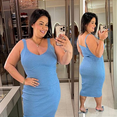 Vestido Modal Angeline Azul BB Plus Size
