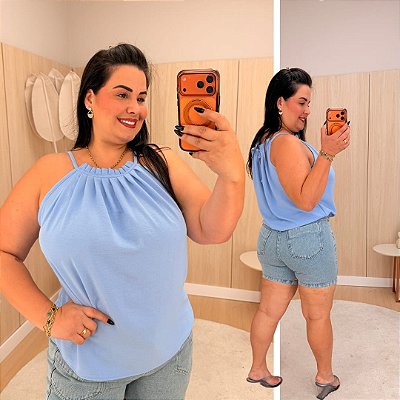 Blusa Gola Duna Azul BB Plus Size