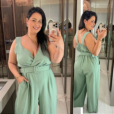Macacão Bia Verde Plus Size