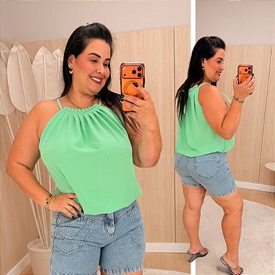 Blusa Gola Duna Verde BB Plus Size