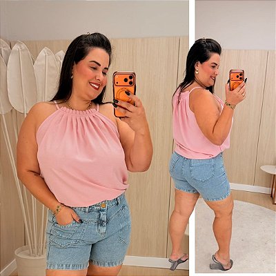 Blusa Gola Duna Rosa BB Plus Size