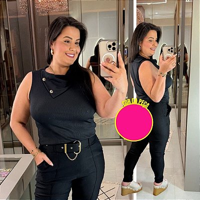 Blusa Botão Diana Pink Plus Size