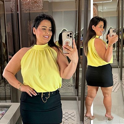 Blusa Gola Luísa Amarelo Plus Size