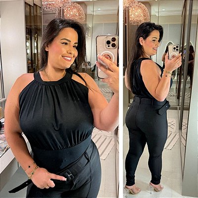 Body Suplex Gola Preta Plus Size