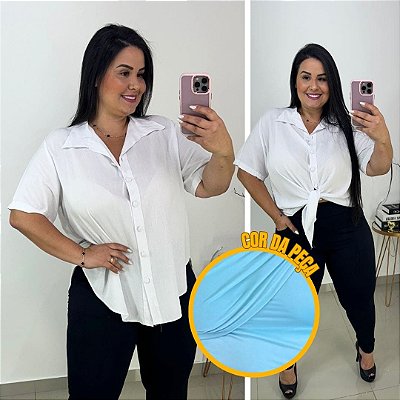 Camisa Mullet Azul bb Plus Size