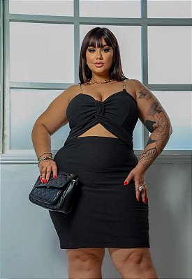 Vestido Ana Corrente Preto Plus Size