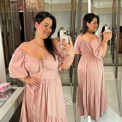Vestido Larissa Duna Rosa BB Plus Size