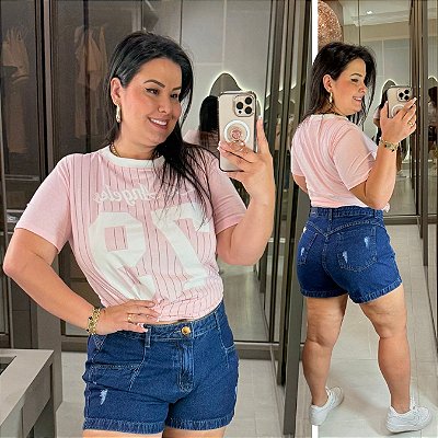 T shirt Los Angeles Rosa BB Plus Size
