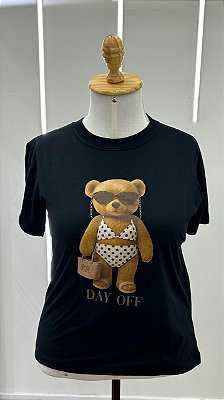 T shirt Urso Preta Plus Size