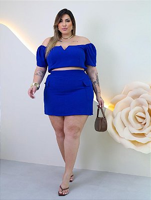 Conjunto Cargo Duna Azul Royal Plus Size