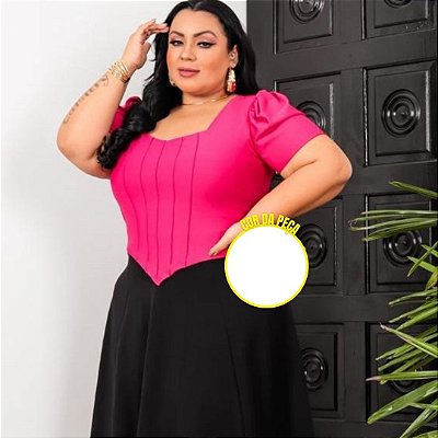 Blusa Corselet Manga Branco Plus Size