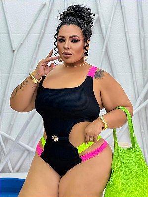Maiô Lucy Neon Plus Size