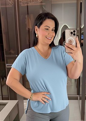 Vest Legging Básica Azul Claro Plus Size