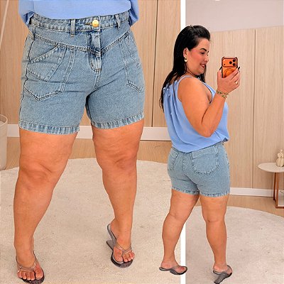 Bermuda Jeans Awa Celeste Plus Size