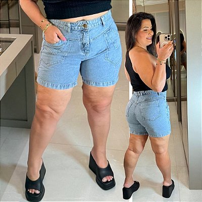Bermuda Jeans Awa Celeste Plus Size