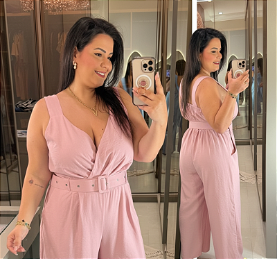 Macacão Bia Rosa BB Plus Size