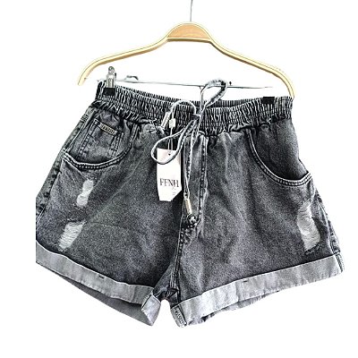 Short Jeans Nádia FF Chumbo Marmorizado Plus Size