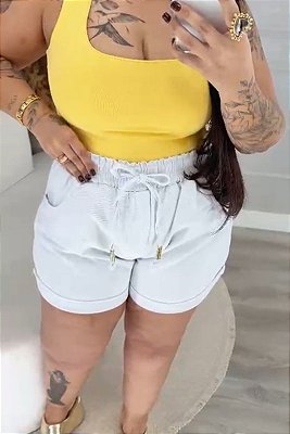 Short Jeans Felícia FF Branco Plus Size