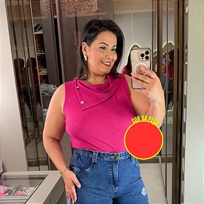 Blusa Botão Diana Vermelha Plus Size