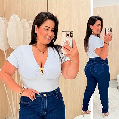 Cropped Pedra Dani Branco Plus Size