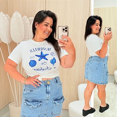 T shirt Algodão Estrela Off Plus Size