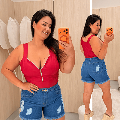 Cropped Suplex Zíper Pink Plus Size